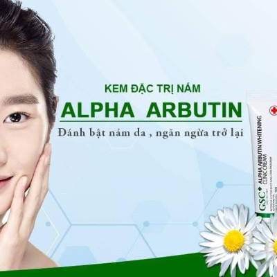 Kem hỗ trợ giảm thâm nám làm trắng da GSC ALPHA ARBUTIN WHITENING CLINIC CREAM
