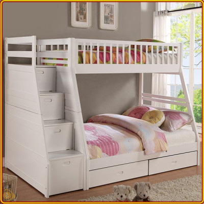 Giường 3 tầng Tundo màu trắng 1m/1m4