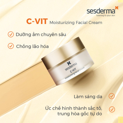 Kem dưỡng chống oxy hóa Sesderma C-VIT Moisturizing Facial cho da khô 50ml