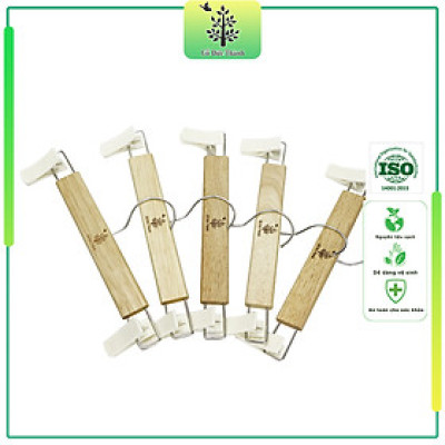Máng quần có 2 kẹp nhựa (bộ 5 cái) | Gỗ Đức Thành - 08101