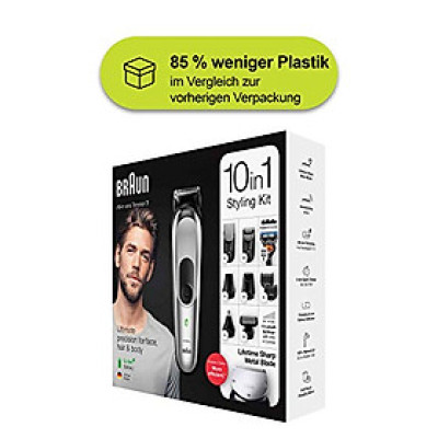 Tông Đơ Chuyên Cạo Tỉa Râu, Tóc, Lông Mũi, Tạo Kiểu Râu Braun MGK7220, 10-in-1 Hàng Chính Hãng