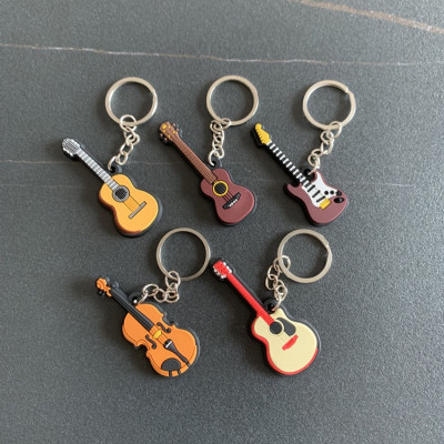 Móc Khóa Đàn hình Guitar AC, Guitar điện, Guitar eo, Piano I Nhựa Pvc dẻo Cao Cấp