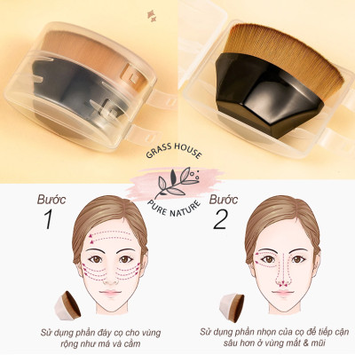 Cọ Chuyên Đánh Kem Nền không tì vết Lông Mềm Cầm Tay Có Hộp Đựng Đầu Phẳng Hình Lục Giác Dùng Tán Kem Nền / Phấn Má/ BB