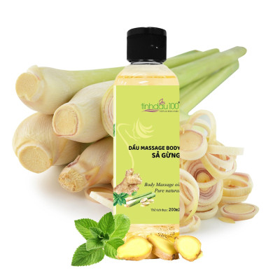 Dầu massage body Sả Gừng giảm cảm giác mệt mỏi vai gáy, lưng, đầu gối Tinh Dầu 100 200ml