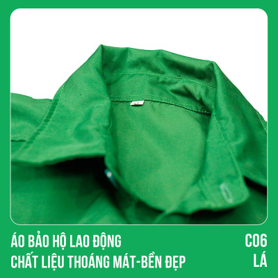 Áo bảo hộ lao động, chất liệu thoáng mát, bền đẹp - Mã C06 (Lá)
