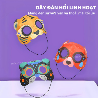 Đồ chơi DIY cho bé gái mặt nạ hóa trang động vật  Mideer 3D Animal Paper Masks