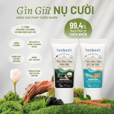 Kem Đánh Răng Thảo Dược Thuần Chay Than Gừng - Giảm ố vàng, Chắc khỏe nướu 60 Gram