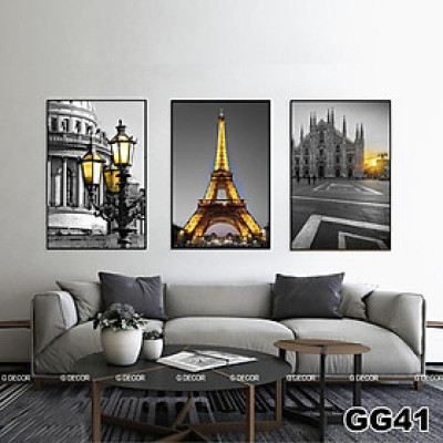 Tranh treo tường canvas 3 bức phong cách hiện đại Bắc Âu 197, tranh phong cảnh phòng khách, phòng ngủ, spa, decor
