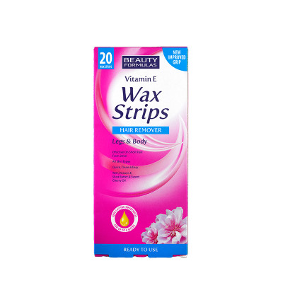 Miếng dán tẩy lông Beauty Formulas Wax Strips Legs and Body - hộp 20 miếng