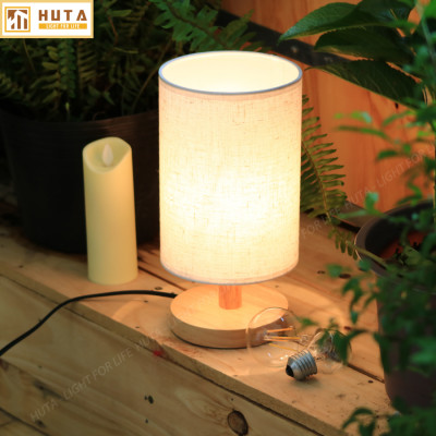 Đèn Ngủ Gỗ HUTA Light For Life G1 Chao Tròn Vintage Dễ Thương, Decor Trang Trí Phòng Ngủ, Điều Chỉnh Độ Sáng, Bóng Led Sáng Vàng Tiết Kiệm Điện