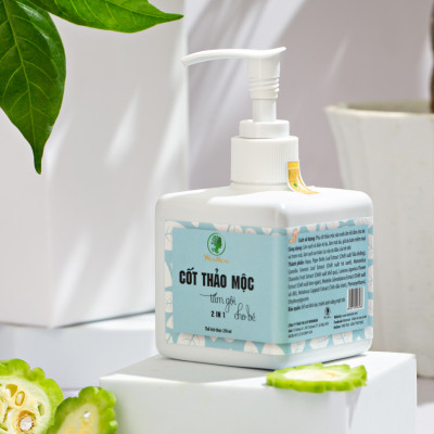 Cốt thảo mộc tắm và gội bé, ngăn ngừa rôm sảy, mẩn ngứa Wonmom 250ml