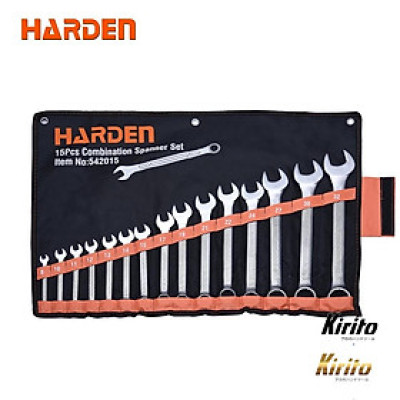 Bộ Cờ Lê 2 Đầu 15 Món – Mạ Chrome Chống Gỉ – Kích Thước 8–32mm – Có Túi Treo