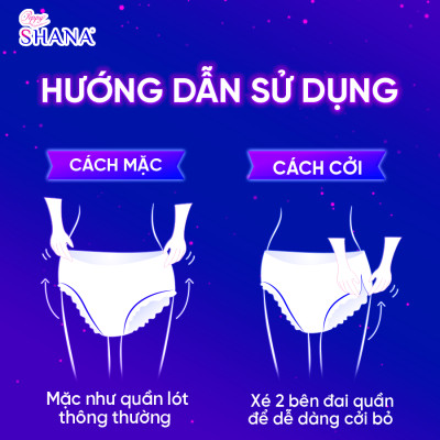 Combo 100 gói Băng Vệ Sinh Quần Peppy Shana Ngày Đêm Siêu Thấm, Freesize, Chống Tràn Tối Đa, Tiết Kiệm (200 miếng)