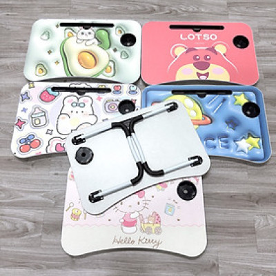 Bàn Học Gấp Gọn Có Khe Để Điện Thoại, Máy Tính Bảng, Khay Để Ly - Hàng Loại 1 (Giao ngẫu nhiên)