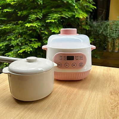 Nồi Nấu Cháo Chậm - Nồi Hầm Cách Thủy Dung Tích 1L, Lòng Nồi Bằng Sứ Giữ Nhiệt Tốt Hơn - Nồi Chưng Yến, Hầm Canh... - Hàng chính hãng