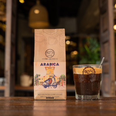Cà Phê Hạt Arabica Rang Mộc Nguyên Chất - 90S Coffee Vietnam - 100% Cà Phê Sạch Cao Cấp