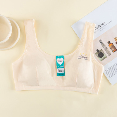 Áo Lót Nữ Áo Lá Học Sinh Cotton Trơn Mút Liền Thông Hơi Cài Sau 3 Móc 1387