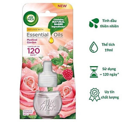 Chai tinh dầu cắm điện Air Wick Refill AWK2335 Mystical Garden 19ml (Hương hoa hồng hoàng gia)