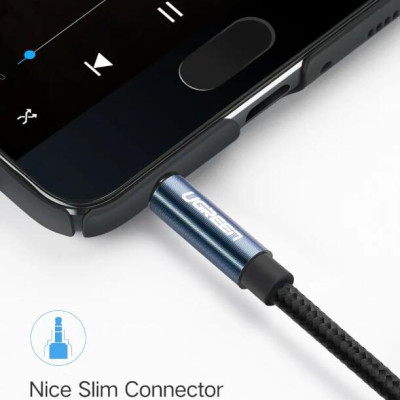 Ugreen UG10689AV112TK 5M màu Xanh Cáp âm thanh 2 đầu 3.5mm dương - HÀNG CHÍNH HÃNG