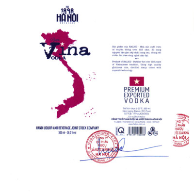 RƯỢU VINA VODKA 39.5 %VOL HALICO KHÔNG KÈM HỘP