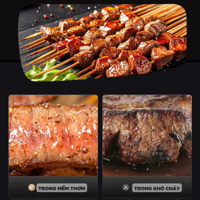 Nồi Chiên Không Dầu Kèm Vỉ Nướng 2-in-1 Mishio MK407: Nâng Tầm Món Ngon, Tiện Lợi Vượt Trội - hàng chính hãng