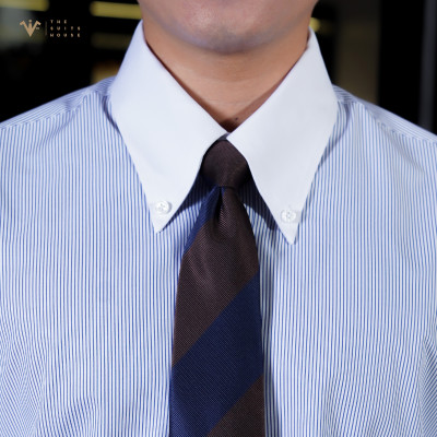 [SEASON 2025] Sơ mi XANH KẺ SỌC WINCHESTER, CỔ BUTTON DOWN, chất liệu Bamboo + Cotton, Regular-fit tôn dáng, mặc công sở, đi tiệc lịch lãm