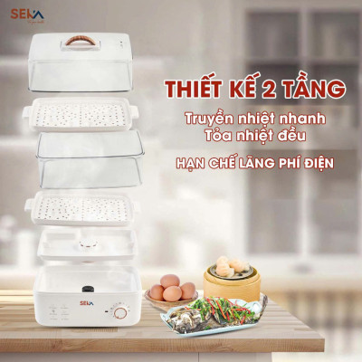 Nồi Hấp Điện Thủy Nhiệt 2 Tầng Đa Năng SEKA SK2088 - Hàng Chính Hãng
