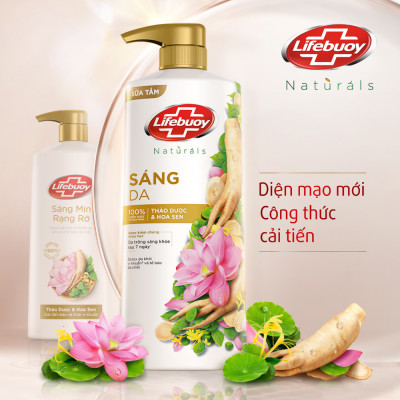 Sữa Tắm Lifebuoy 800gr Detox Và Sạch Sâu Khỏi Bụi Mịn Pm2.5 Detox 100% Từ Thiên Nhiên Diệt Khuẩn - Thảo Dược & Hoa Sen