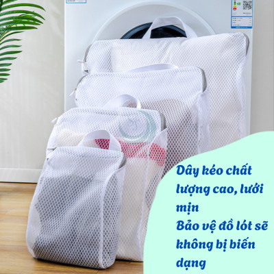 Túi giặt lưới chống biến dạng đồ 3 size– Dạng hộp có quai xách Túi lưới giặt đồ 3D cao cấp Túi giặt vải lưới chống xù – Giữ phom quần áo Túi giặt bảo vệ đồ thời trang – Có tay cầm tiện lợi