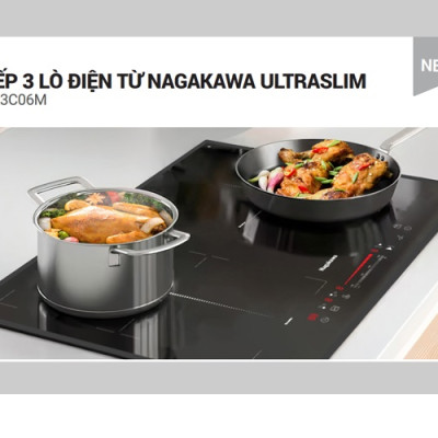 Bếp 3 Lò Điện Từ Nagakawa UltraSlim NK3C06M - Hàng Chính Hãng