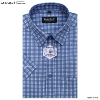 Áo Sơ Mi Nam Nhanh Khô Kẻ Caro Classic, Chất Liệu Thấm Hút Mồ Hôi Vượt Trội C7013