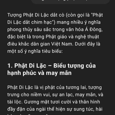 Tượng phật di lặc dắt cò bằng gỗ hương đá cao 40cm