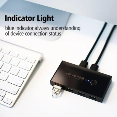 Ugreen UG30768US216TK Bộ chuyển mạch USB 3.0 gộp 4 thiết bị vào 2 máy tính cao cấp - HÀNG CHÍNH HÃNG