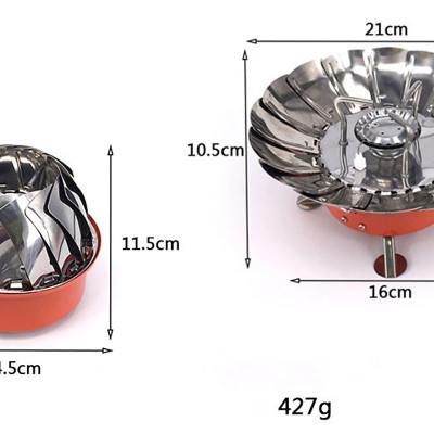 Bếp gas du lịch dã ngoại mini gấp gọn, có lồng chắn gió, đồng hành cho mọi chuyến đi