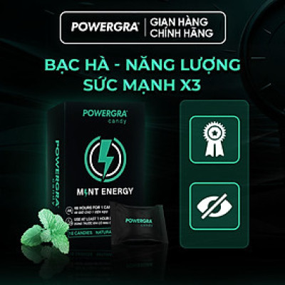 Kẹo bạc hà hỗ trợ nam giới Powergra Mint Energy - Hộp 10 viên