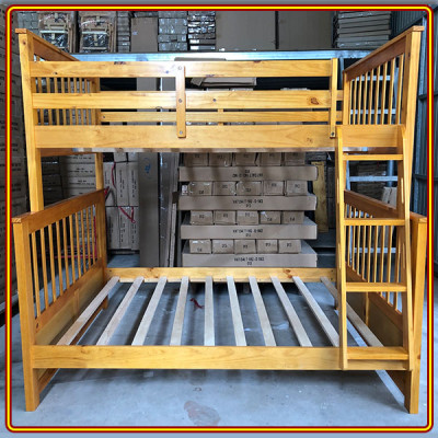 Giường 2 tầng màu vàng Tundo trên 1m2 dưới 1m4 kèm 2 học tủ