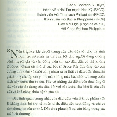 Lợi Ích Sức Khoẻ Từ Dừa - Bruce Fife, N.D.; Trần Doãn Hưng dịch 