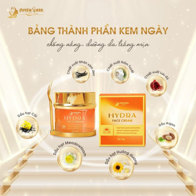 Kem Dưỡng Da Ban Ngày HYDRA FACE CREAM 50g, Chống Nắng, Bảo Vệ Da, Nâng Tone Trắng Hồng Tự Nhiên