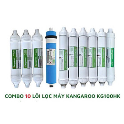 [Combo] Bộ 10 Lõi Lọc KANGAROO KG100HK - Lõi thô 123 , RO 2012-100G , Bộ 6 Lõi chức năng, Hàng Chính hãng.