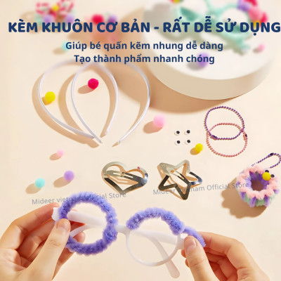 Kẽm nhung làm hoa, kẹp tóc handmade Mideer Chenille Stem Craft Collection