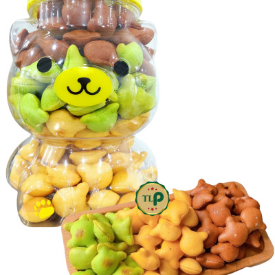 BÁNH GẤU NHÂN KEM MIX 3 VỊ TÂN LỘC PHÁT COMBO 1KG - MỖI HŨ 500G