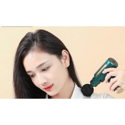Máy massage cầm tay mini - Súng massage cầm tay đấm lưng mát xa trị liệu cổ vai gáy 4 đầu 6 chế độ, hàng tốt.