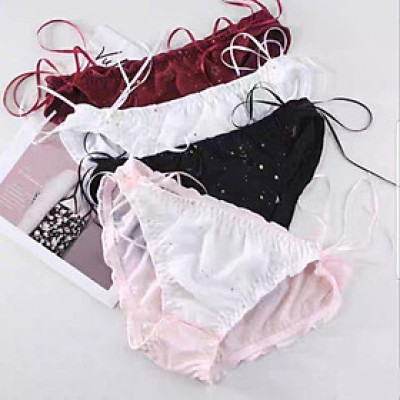 Combo 5 Quần Lót Nữ Lụa Tơ Công Chúa S67 – Mềm Mịn, Họa Tiết Ngôi Sao, Dây Rút