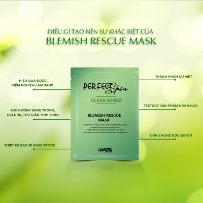 Mặt nạ tinh chất cô đặc cho da dầu da mụn BLEMISH RECUE MASK DAMODE 6 cái dùng thử 