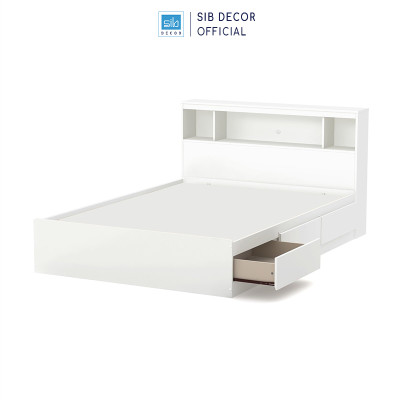 Giường Ngủ Có 3 Ngăn Kéo Và Kệ Đầu Giường Tiện Nghi Cho Phòng Ngủ Hiện Đại SIB Decor GN37