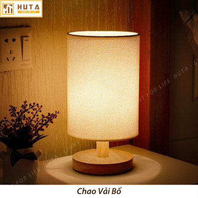 Đèn Ngủ Gỗ HUTA Light For Life G1 Chao Tròn Vintage Dễ Thương, Decor Trang Trí Phòng Ngủ, Điều Chỉnh Độ Sáng, Bóng Led Sáng Vàng Tiết Kiệm Điện