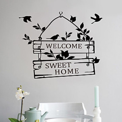 Decal dán tường, cửa kính chữ WELCOME SWEET HOME tươi vui và tràn đầy sức sống