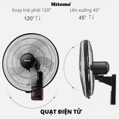 Quạt treo tường điều khiễn từ xa remote Mitomo FTT-60 hàng chính hãng