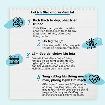 Combo Tinh Dầu Hoa Anh Thảo Hỗ Trợ Cân Bằng Nội Tiết Tố Blackmores Evening Primrose Oil Lọ 190 Viên và Viên Uống Dầu Cá Bổ Sung Omega Hỗ Trợ Cho Tim, Mắt và Da Blackmores Double Omega High Strength Lọ 90 Viên