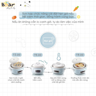 Nồi Nấu Cháo, Nấu Chậm 2,5L Bear SUBE003 - Hàng chính hãng